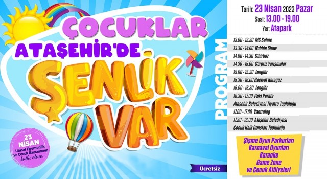 Ataşehirde çocuklar için 23 Nisana özel etkinlikler