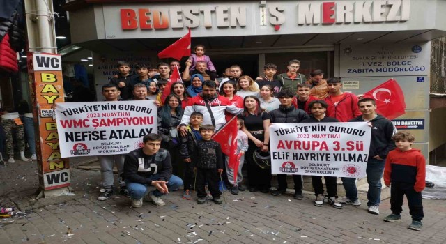 Aydında başarılı sporcular coşkuyla karşılandı