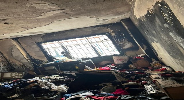 Bayram temizliği yapılan apartman dairesinde yangın