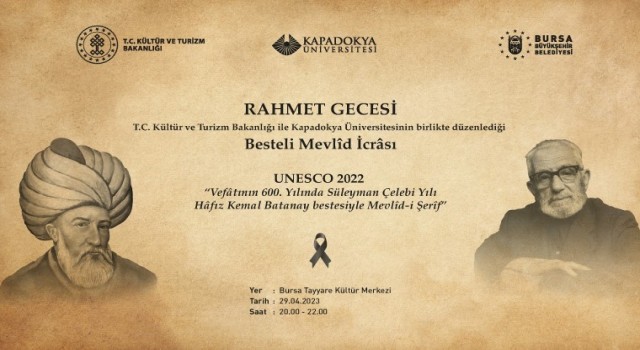Besteli Mevlid kaleme alındığı Bursada ilk kez icra edilecek