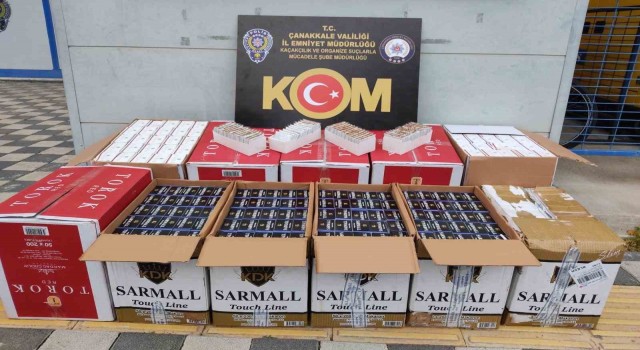 Çanakkalede 221 bin makaron ele geçirildi