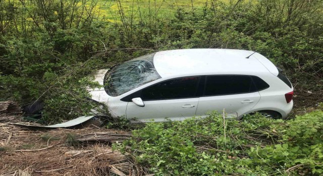 Çaycumada otomobil ormanlık alana uçtu: 2 yaralı
