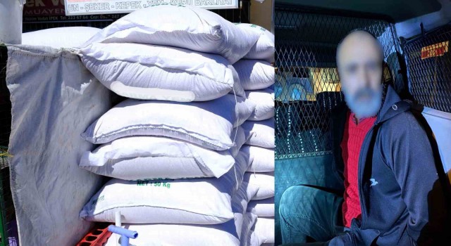 Cezaevi firarisi hırsızlık şüphelisi çuvalların arasında yakalandı