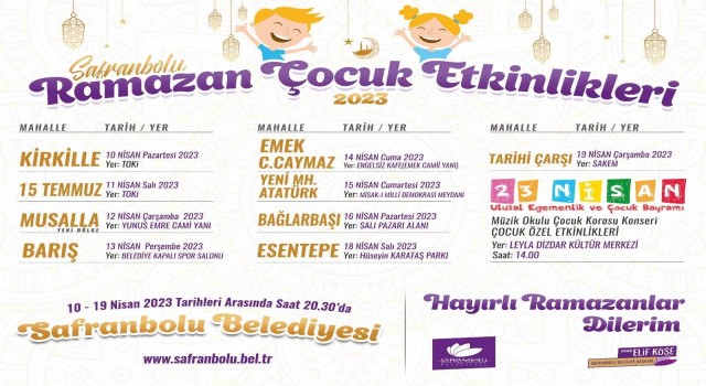 Çocuklar için ramazan eğlenceleri başlıyor