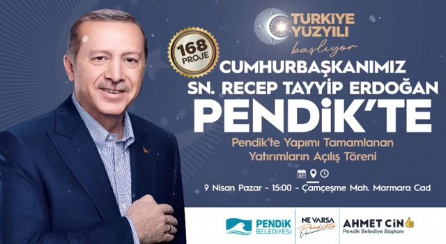 Cumhurbaşkanı Erdoğan 168 eserin açılışı için Pendike geliyor