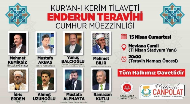 Haliliyede Enderun teravihi geleneği yaşatılacak
