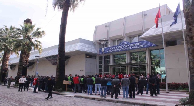 İzmir Büyükşehirin İZELMAN işçileri iş bıraktı