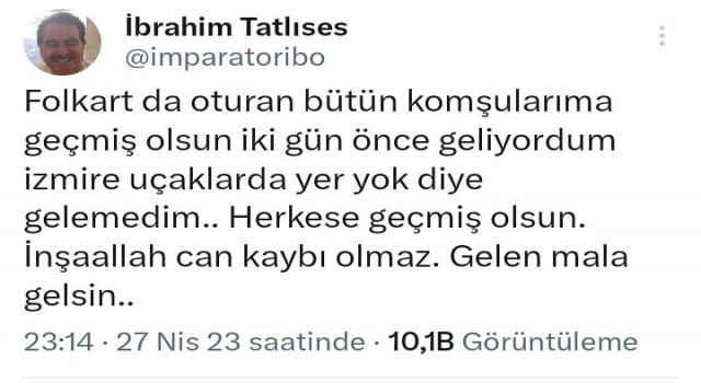 İzmirde İbrahim Tatlısesin de oturduğu site yandı