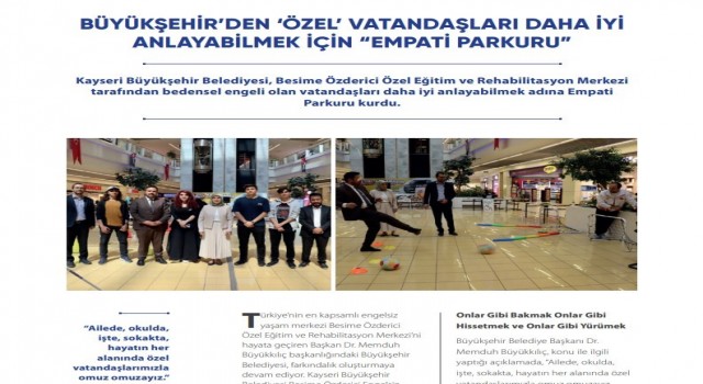 Kayseri, büyükşehir projeleri ile sağlıklı Kentler Birliği Dergisinde örnek gösterildi
