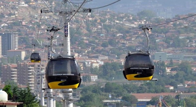 Keçiörendeki teleferiğe 4 günde 6 bin 500 kişi bindi