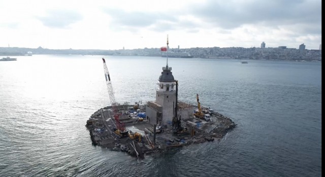 Kız Kulesinin çevresindeki iskeleler kaldırıldı