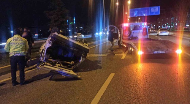 Kontrolden çıkan otomobil takla attı, 1 kişi yaralandı