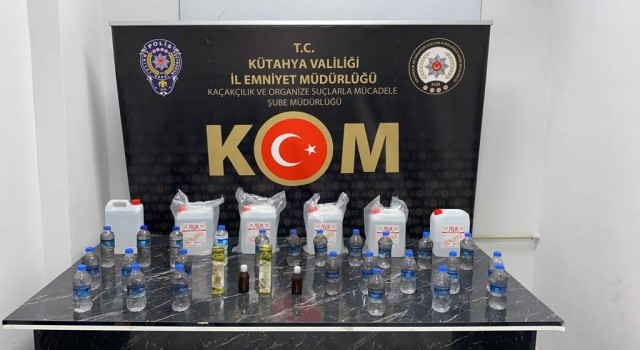 Kütahyada 26 litre kaçak alkollü içki ve etil alkol ele geçirildi