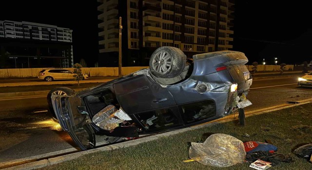 Nevşehirde kontrolden çıkan otomobil takla attı: 1 yaralı