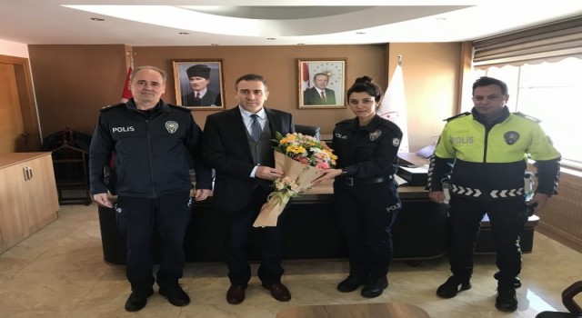 Polis Haftası nedeniyle ilçe emniyet teşkilatından Kaymakam Vekili İlyas Memişe ziyaret