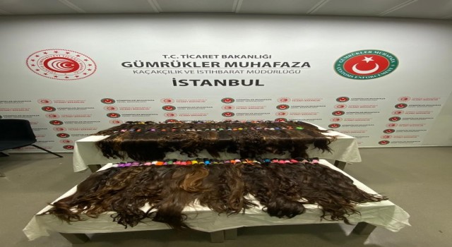 Sabiha Gökçende valiz içerisinde kilolarca insan saçı ele geçirildi