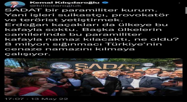 SADAT Kemal Kılıçdaroğluna açtığı davayı kazandı