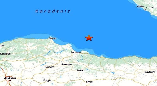 Samsun açıklarında 3.7 büyüklüğünde deprem