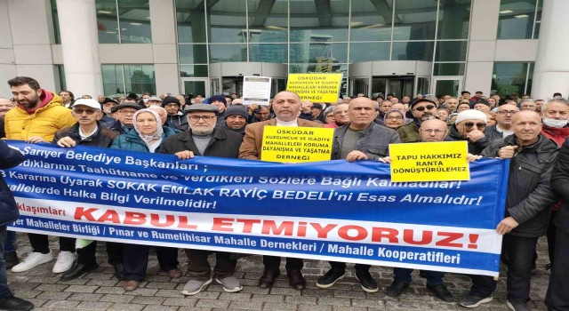 Sarıyer Belediyesi önünde tapu eylemi