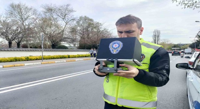Sarıyerde dron destekli trafik denetimi gerçekleştirildi