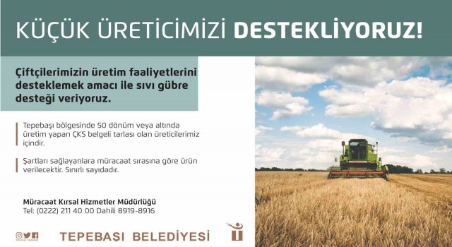 Tepebaşından küçük üreticiye sıvı gübre desteği