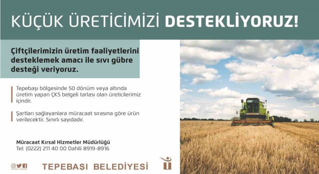 Tepebaşından küçük üreticiye sıvı gübre desteği