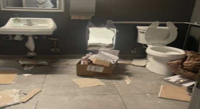 Tuvaletin duvarını delip 500 bin dolarlık mal çaldılar