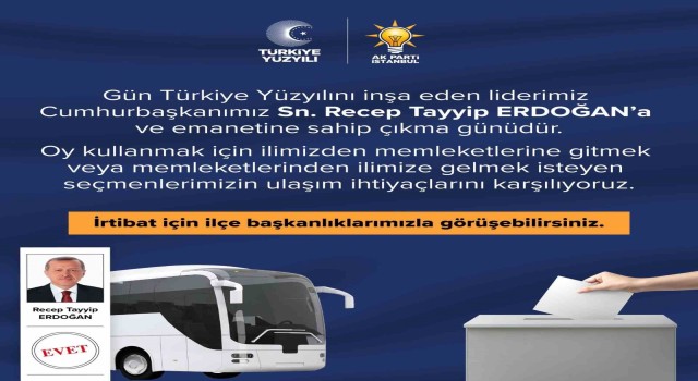 AK Parti İstanbuldan 28 Mayısta seçmenlere ücretsiz ulaşım hizmeti