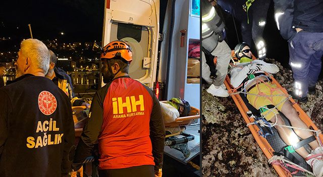 Alanya’da kayalıklara düşerek yaralanan yamaç paraşütçüsü kurtarıldı