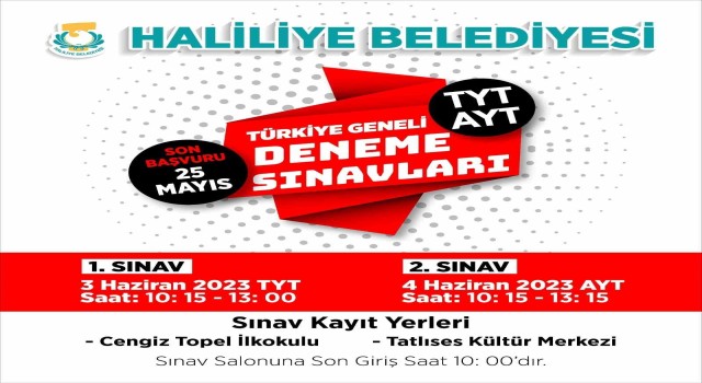 AYT ve TYTye hazırlanan gençler için Haliliyeden deneme sınavı