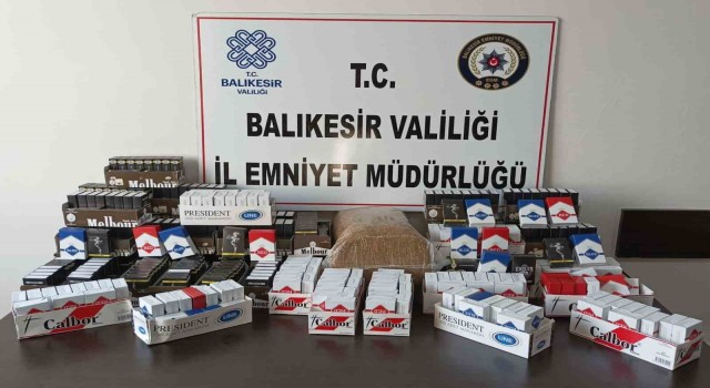 Balıkesirde kaçak tütün ve sigara operasyonu