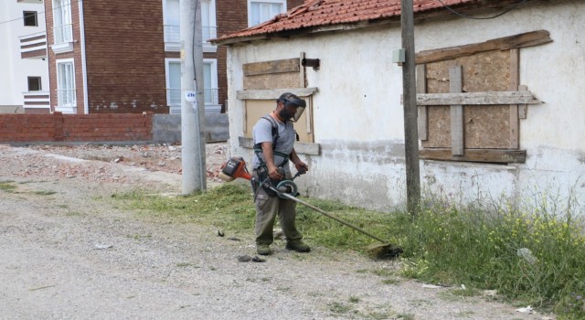 Burhaniyede tırpan ve temizlik çalışmaları sürüyor