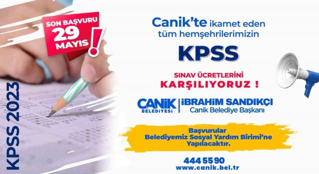 Canikten KPSS ücreti desteği
