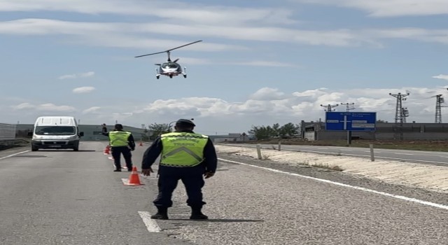 Çankırıda hava destekli trafik denetimi