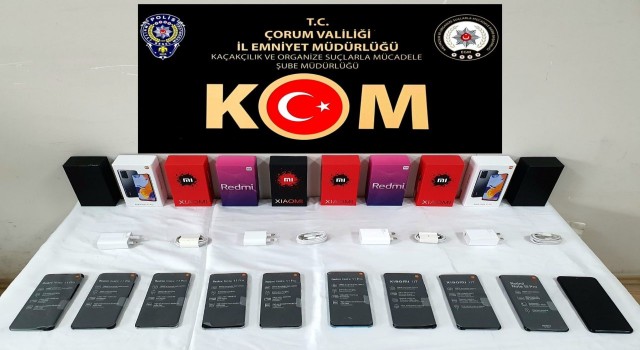 Çorumda kaçak telefon operasyonu