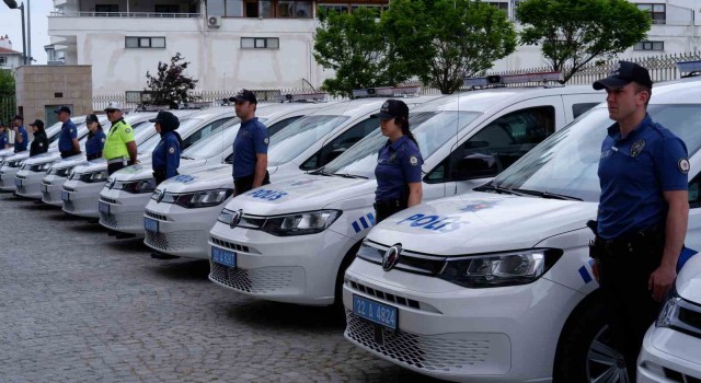 Edirne Emniyet Müdürlüğüne hibe edilen 21 ekip aracı hizmete alındı