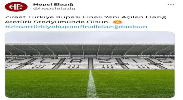 Elazığlı taraftarlar, Türkiye Kupası finalinin Elazığda oynanması için kampanya başlattı