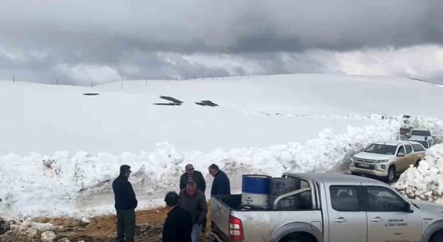 Erzincanda mayıs ayında karla mücadele