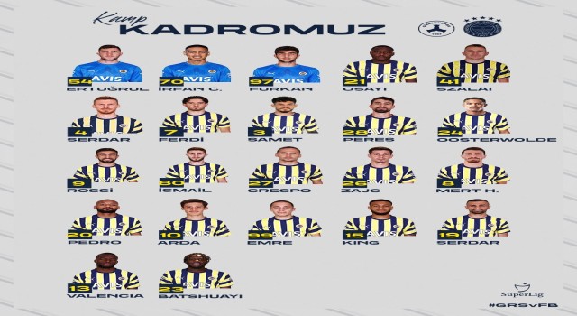 Fenerbahçenin, Giresunspor maçı kamp kadrosu belli oldu