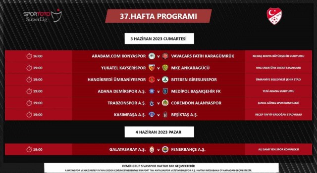 Galatasaray - Fenerbahçe derbisi 4 Haziranda oynanacak