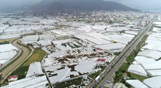 Hortumun vurduğu Anamurda son durum dron ile görüntülendi