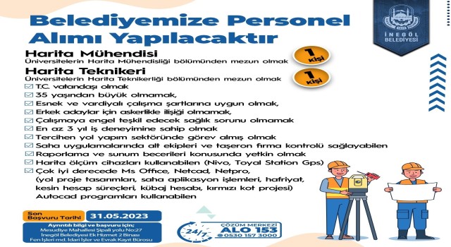 İnegöl Belediyesi, eleman alınıma çıkıyor