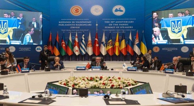 KEİPA toplantısı sırasında Ukrayna bayrağı açıldı