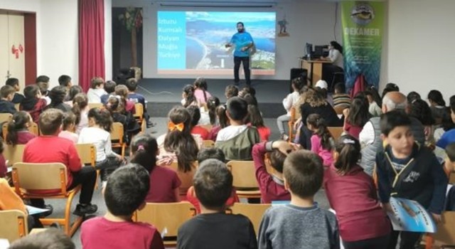 Köyceğizli öğrenciler deniz kaplumbağaları hakkında bilgilendirildi