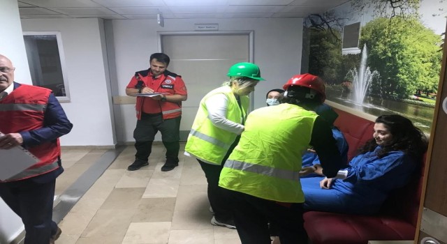 KTÜ Farabi Hastanesinde yangın tatbikatı yapıldı
