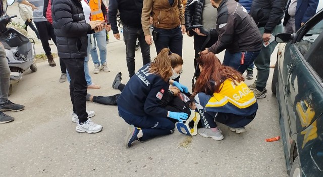Motosiklet ile otomobil çarpıştı: 1 yaralı