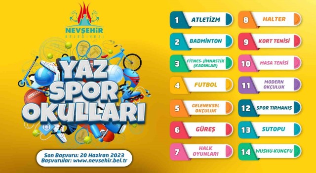 Nevşehirde Yaz Spor Okulu kayıtları başladı