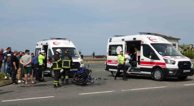 Orduda motosiklet ile otomobil çarpıştı: 2 yaralı