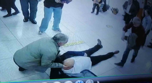Oy kullandığı okulda kalp krizi geçiren yaşlı adam ilk yardımla hayata tutundu