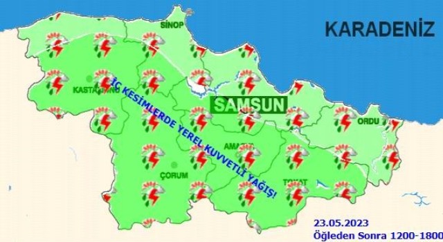 Samsunda metrekareye 41,6 kilo yağış düştü